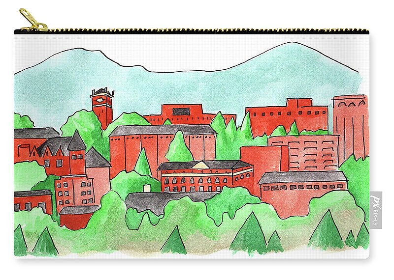 Art Zip Pouch featuring the painting WSU Pullman by Anna Elkins