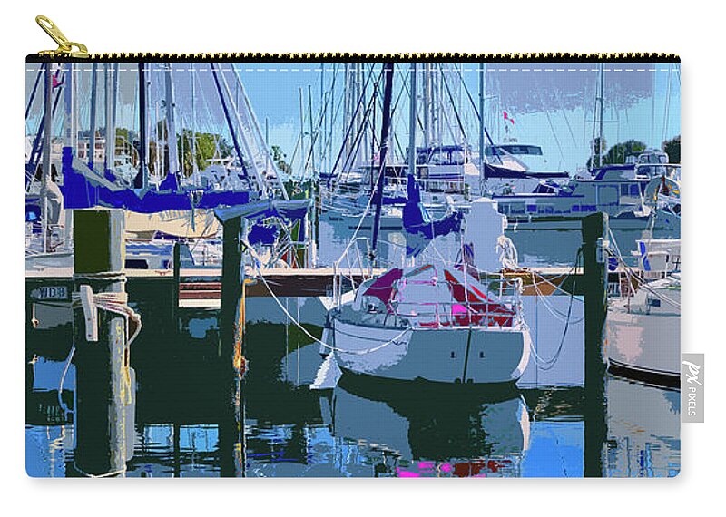 Boats Zip Pouch featuring the photograph Yacht Life Two by Alan Metzger