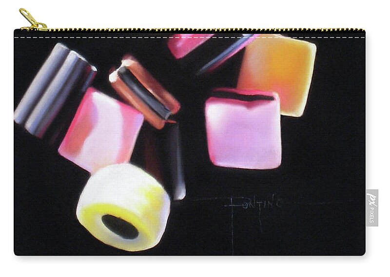 Licorice Allsorts Zip Pouch featuring the pastel Y'all Fall Down by Dianna Ponting