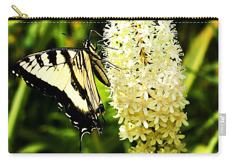 Color Zip Pouch featuring the photograph Yellow Butterfly by Alan Hausenflock