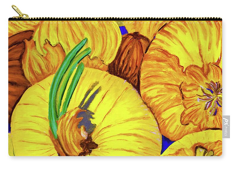 Onions Zip Pouch featuring the pastel Yellow Onions by Margaret Zabor