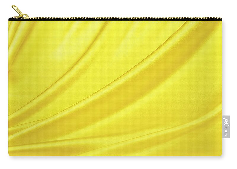 Curve Zip Pouch featuring the photograph Yellow Satin Background by Cinoby