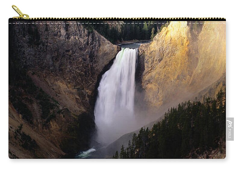 Scenics Zip Pouch featuring the photograph Yellowstone Falls by Robert Glusic