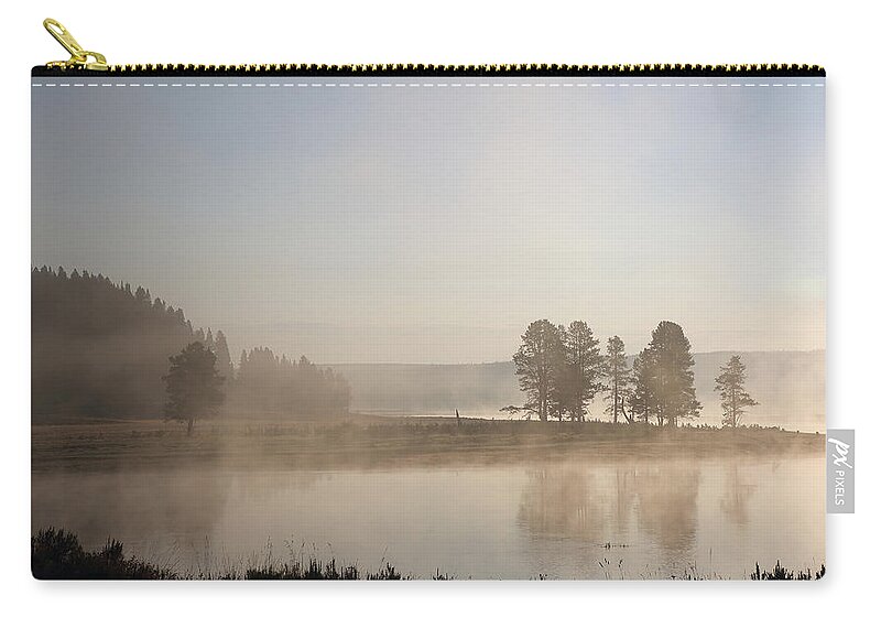 River Zip Pouch featuring the photograph Yellowstone River Early Morning by Jean Clark
