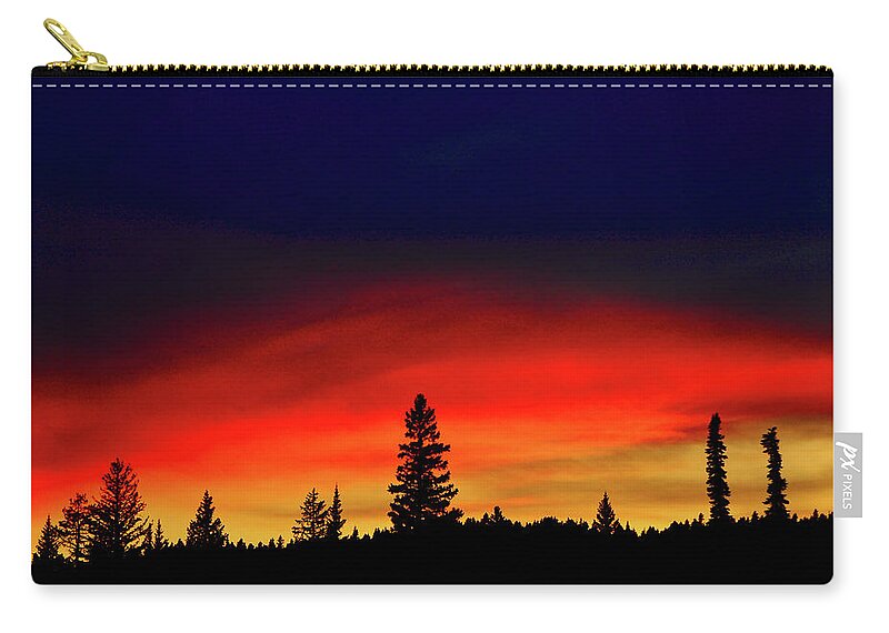Scenics Zip Pouch featuring the photograph Yellowstone Sunset by Bill Gracey