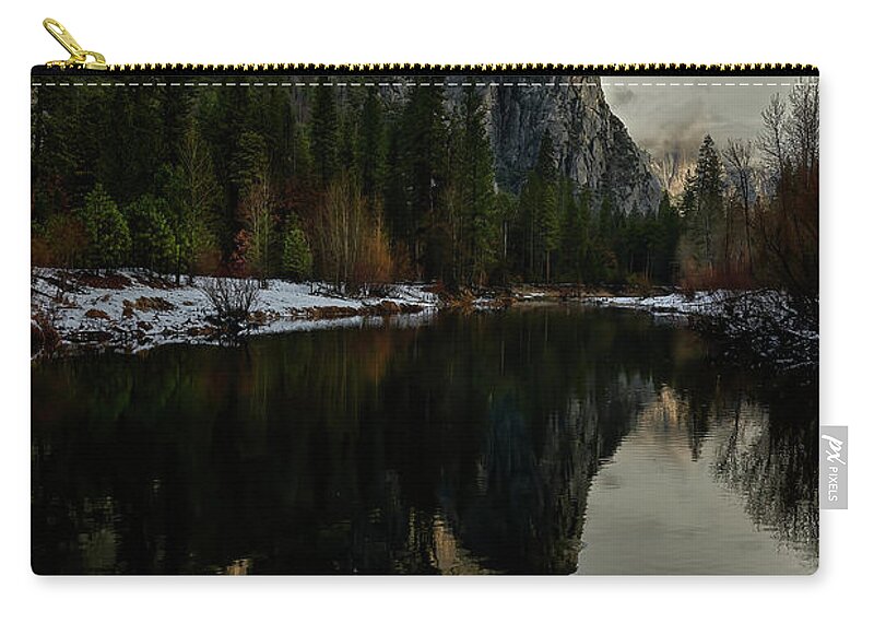 Yosemite Zip Pouch featuring the photograph Yosemite Brothers in the Distance by Jon Glaser