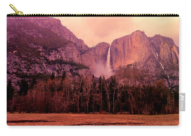 Scenics Zip Pouch featuring the photograph Yosemite Falls View by Denise Taylor