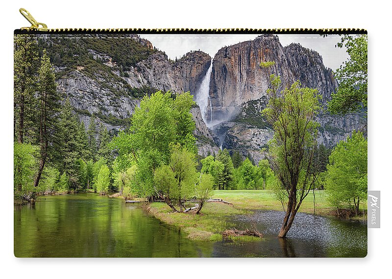 Waterfall Zip Pouch featuring the photograph Yosemite National Park by G Lamar Yancy
