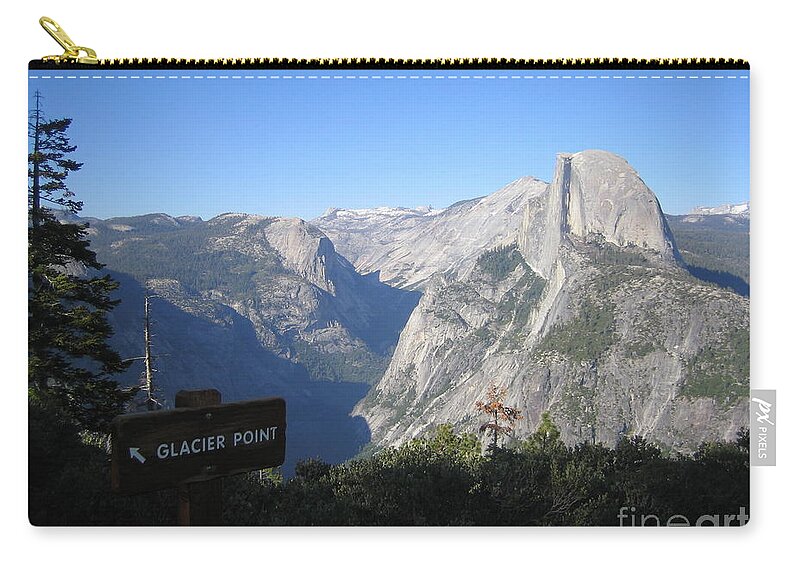 Yosemite Zip Pouch featuring the photograph Yosemite National Park Half Dome Rock Glacier Point by John Shiron
