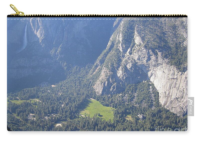 Yosemite Zip Pouch featuring the photograph Yosemite National Park Yosemite Valley View Waterfall Scene by John Shiron