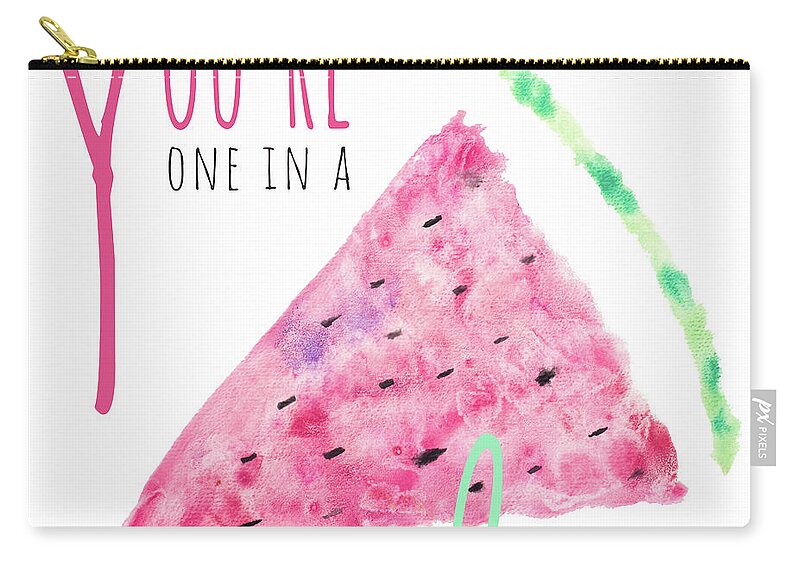 Watermelon Carry-all Pouch featuring the painting You're One In A Melon by Sundance B