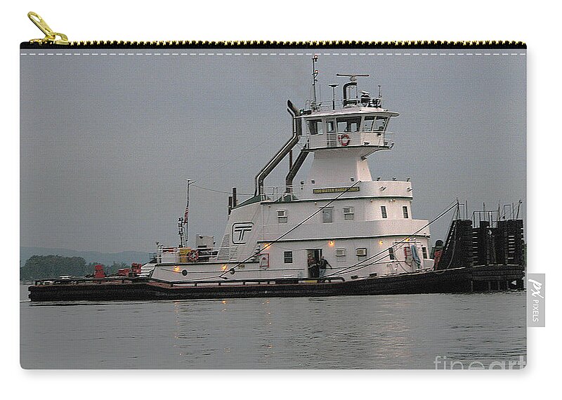 Tug Boat Zip Pouch featuring the photograph Tug 2 on the Columbia River by Rich Collins