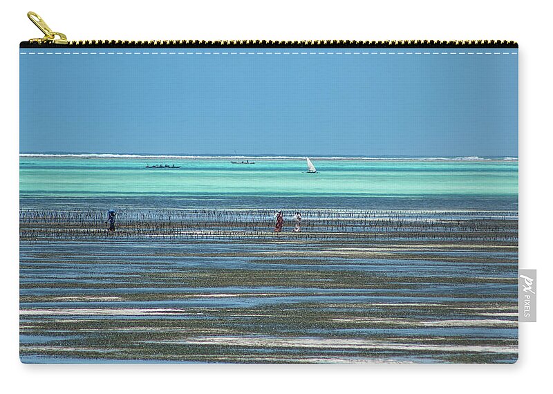 Zanzibar Zip Pouch featuring the photograph Zanzibar diptic 1 by Mache Del Campo