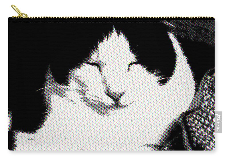 Cat Zip Pouch featuring the photograph Zen Cat by Mimulux Patricia No