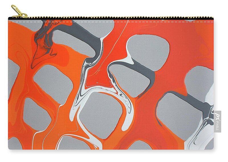 Orange Zip Pouch featuring the painting Zest 3 by Madeleine Arnett