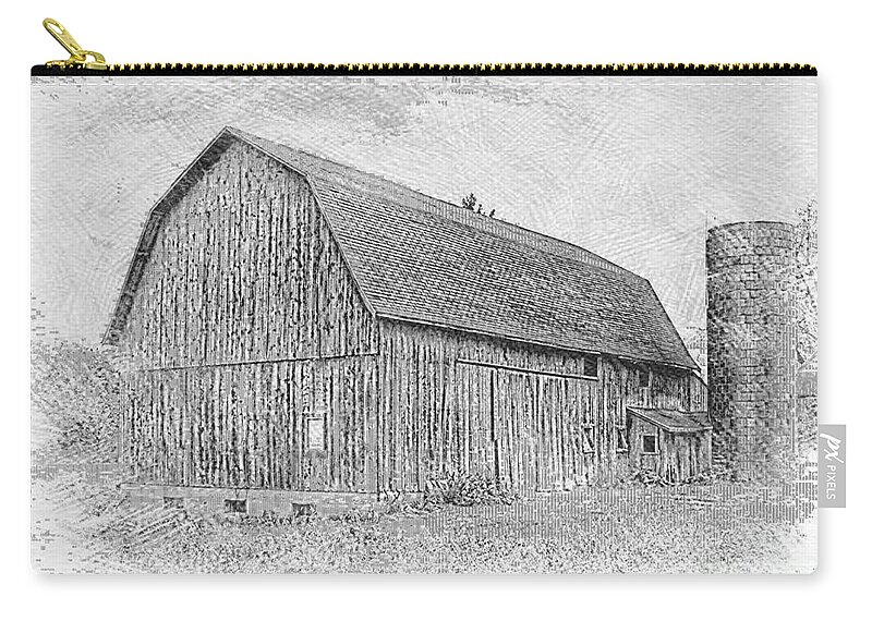 Barn Zip Pouch featuring the photograph 0003 - Baldwin Road Red I by Sheryl L Sutter