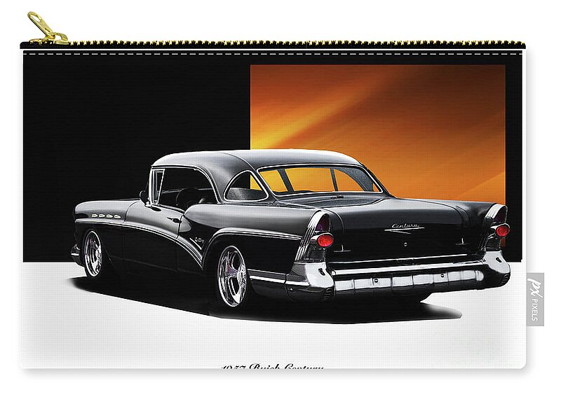 1957 Buick Century Zip Pouch featuring the photograph 1957 Buick Custom Century by Dave Koontz