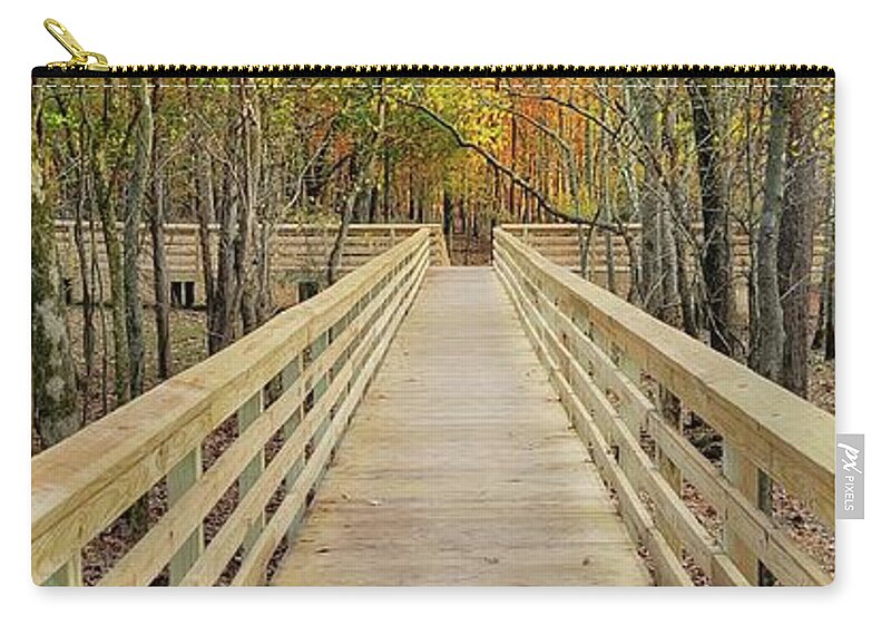 Nature Zip Pouch featuring the photograph A Bridge Through the Forest #1 by Ally White