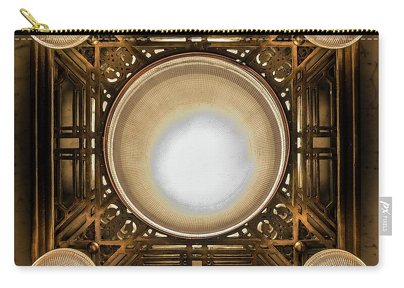 Art Zip Pouch featuring the photograph A Chandelier in the Rookery by David Levin