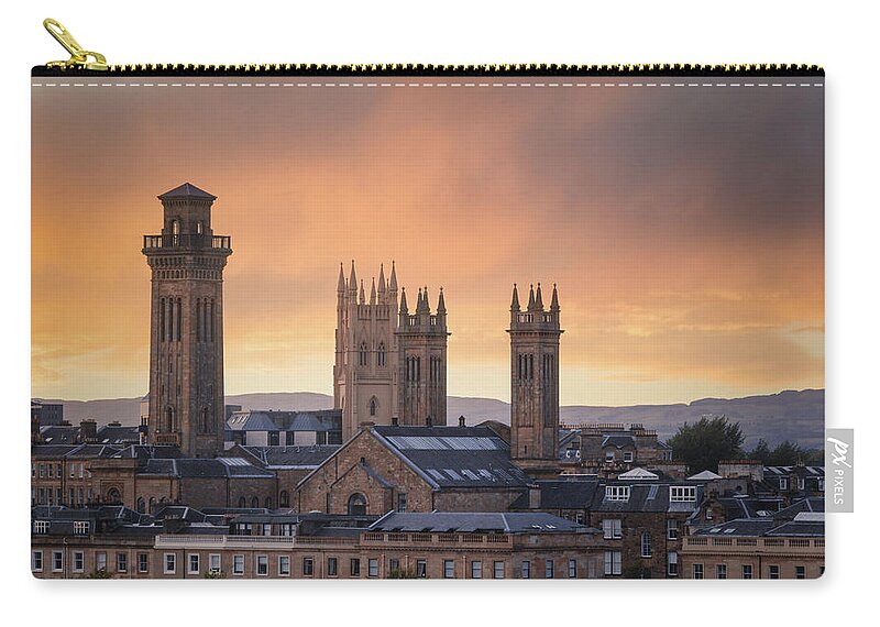 Orange Carry-all Pouch featuring the photograph A Glasgow City View by Rick Deacon