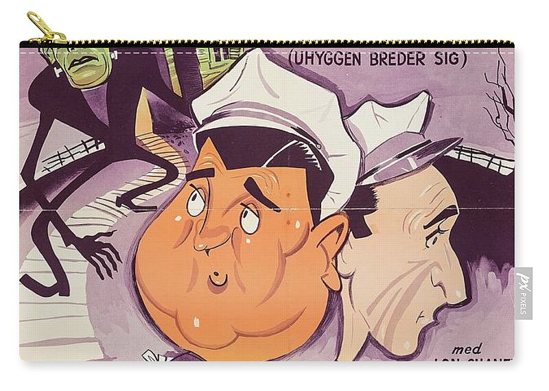 Abbott Zip Pouch featuring the mixed media Abbott and Costello Meet Frankenstein'', 1948 #1 by Movie World Posters