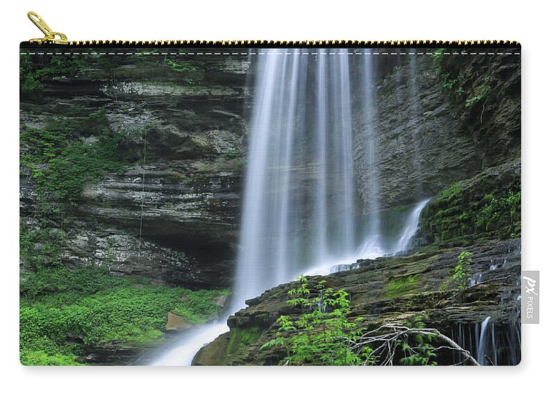 Landscape Zip Pouch featuring the photograph Abrams Falls #2 by Chris Berrier