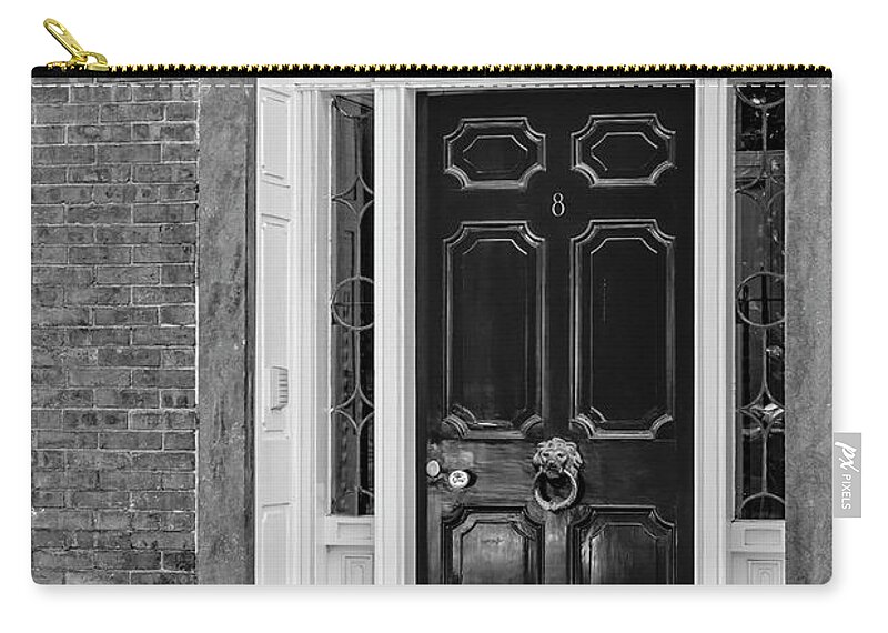 Door Zip Pouch featuring the photograph Acorn Street Red Door #1 by Susan Candelario