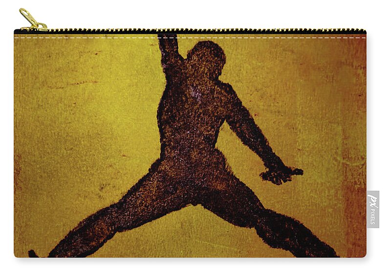 Michael Jordan Zip Pouch featuring the painting Air Jordan Abstract 1L #1 by Brian Reaves