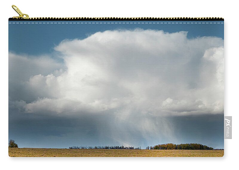 Storm Carry-all Pouch featuring the photograph Alberta prairie storm by Karen Rispin