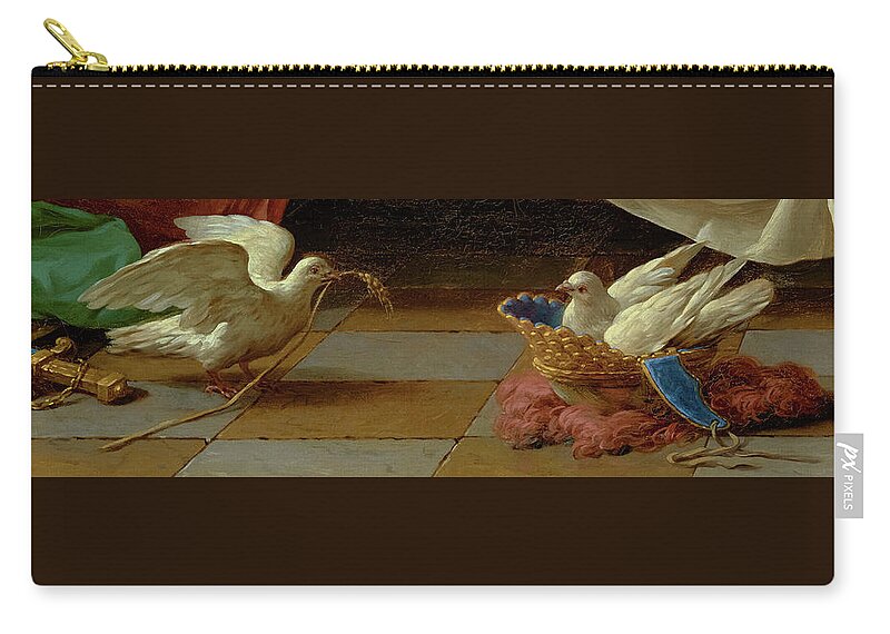 Louis Jean Francois Lagrenee Zip Pouch featuring the painting Allegory of Peace, 1770 by Louis Jean Francois Lagrenee