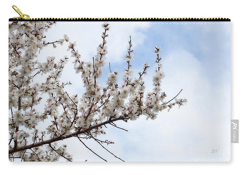 Almond Blossom Zip Pouch featuring the photograph Almond Blossom #1 by Elaine Teague
