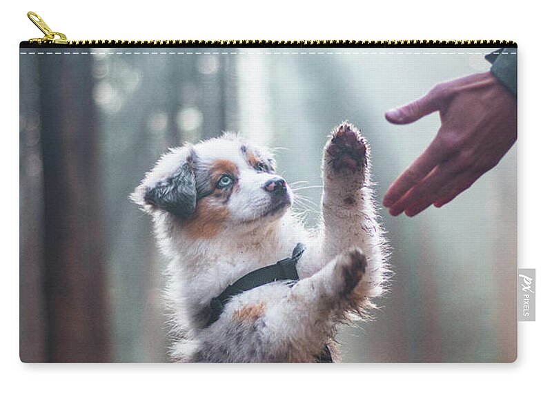 Breed Carry-all Pouch featuring the photograph Australian Shepherd puppy by Vaclav Sonnek