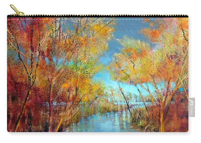 Colorful Zip Pouch featuring the painting Autumn delights #1 by Annette Schmucker