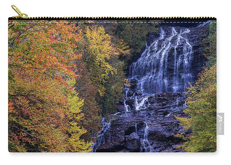  Zip Pouch featuring the photograph Beaver Brook Falls - Colebrook, NH #2 by John Rowe