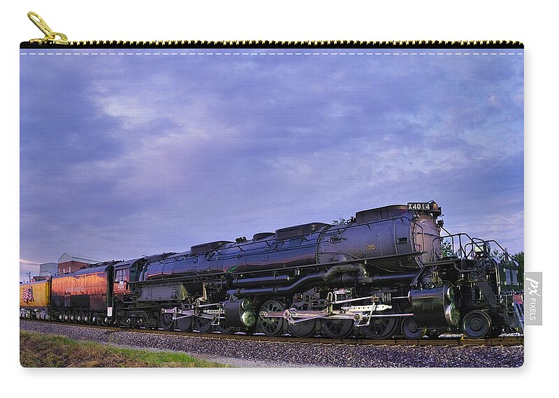 Big Boy #4014 Steam Locomotive Zip Pouch featuring the photograph Big Boy #4014 Steam Locomotive by Robert Bellomy