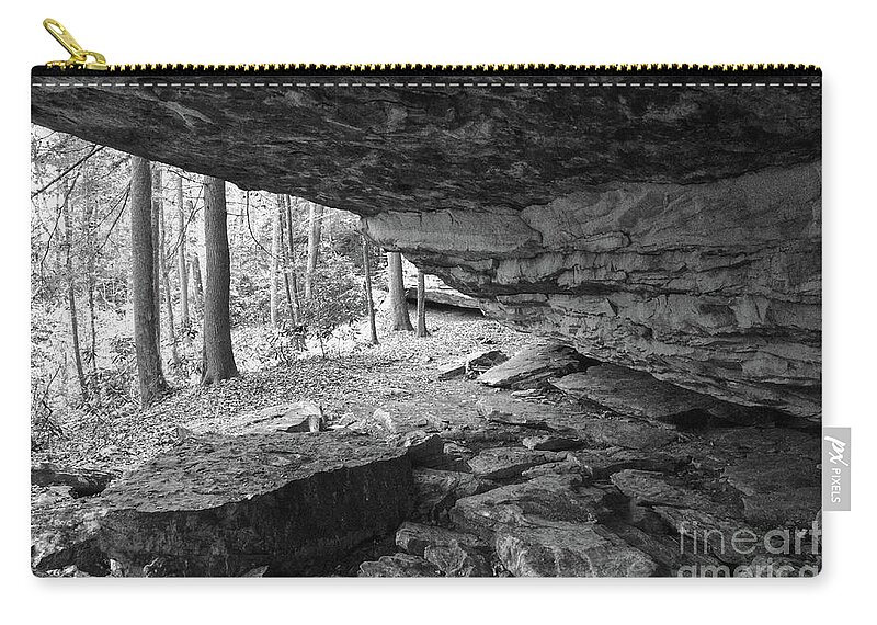 Tennessee Carry-all Pouch featuring the photograph Black And White Cave by Phil Perkins