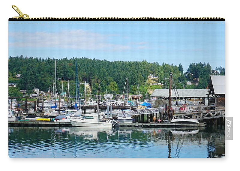 Landscape Zip Pouch featuring the photograph Boats At Rest #1 by Bill TALICH