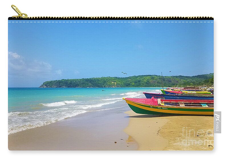 Boats On The Pagee Zip Pouch featuring the photograph Boats on the Pagee 3 by Aldane Wynter