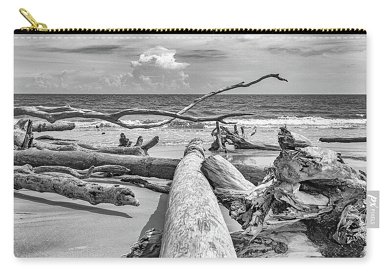 St Phillips Island Zip Pouch featuring the photograph Boneyard beach #1 by Patricia Schaefer
