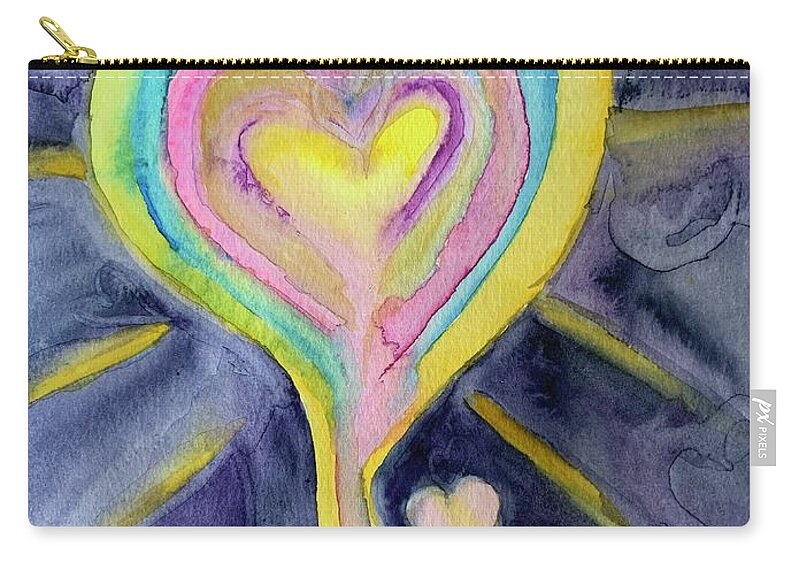 Heart Carry-all Pouch featuring the painting Bountiful Heart by Sandy Rakowitz
