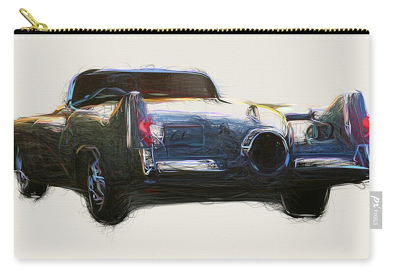 Buick Zip Pouch featuring the digital art Buick LeSabre Concept Drawing #1 by CarsToon Concept