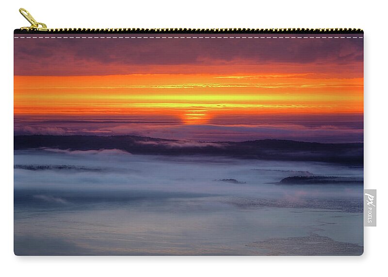 Acadia National Park Zip Pouch featuring the photograph Cadillac Mountain 0754 by Greg Hartford