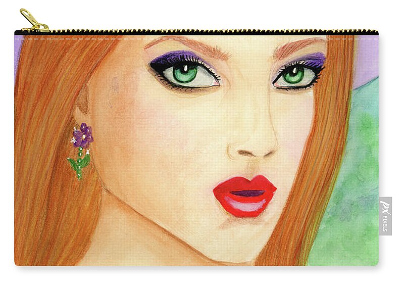 Dorothy Lee Art Zip Pouch featuring the painting Chelsea Girl Ready For Springtime #2 by Dorothy Lee