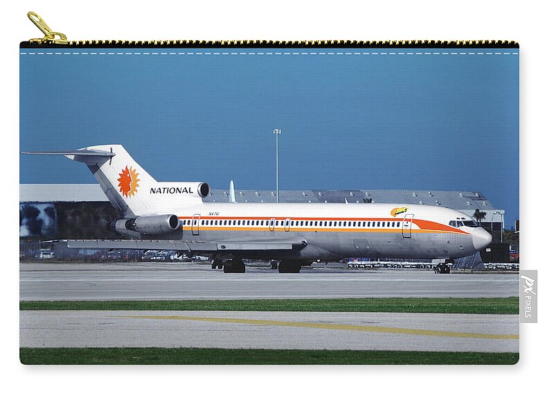 National Airlines Zip Pouch featuring the photograph Classic National Airlines Boeing 727 at Miami #2 by Erik Simonsen