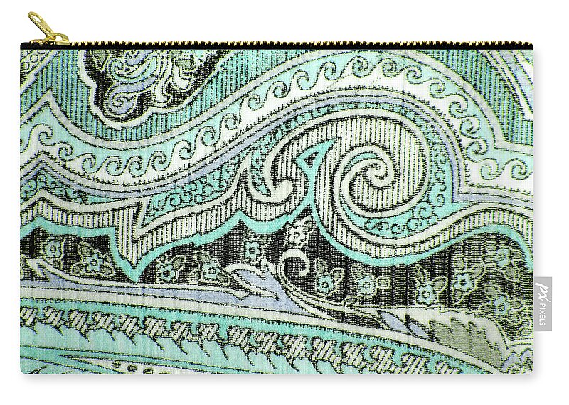 Abstract Zip Pouch featuring the photograph Closeup Of The Fabric Color Ornamental Texture #2 by Severija Kirilovaite