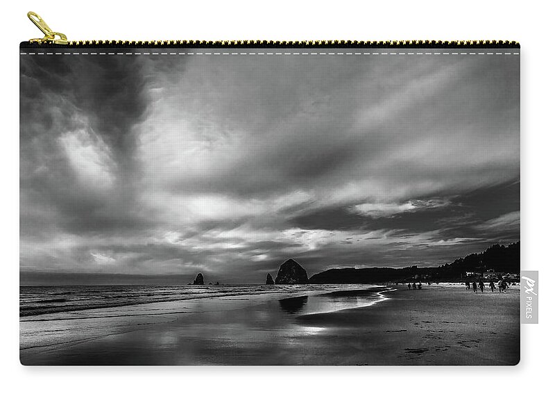 Clouds Over Cannon Beach Zip Pouch featuring the photograph Clouds over Cannon Beach #1 by David Patterson