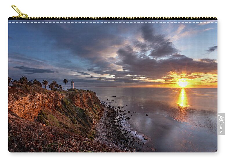 Beach Zip Pouch featuring the photograph Colorful Point Vicente at Sunset #1 by Andy Konieczny