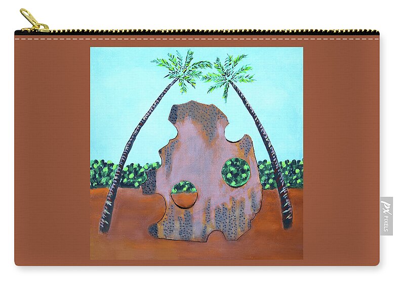 Rock Zip Pouch featuring the painting Coquina by Deborah Boyd
