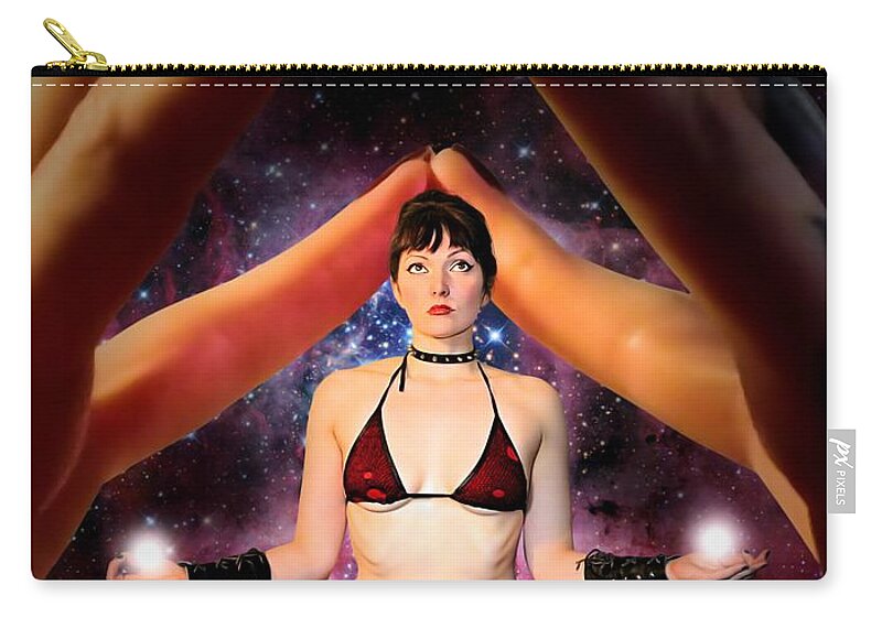 Fantasy Zip Pouch featuring the photograph Cosmic Balance by Jon Volden
