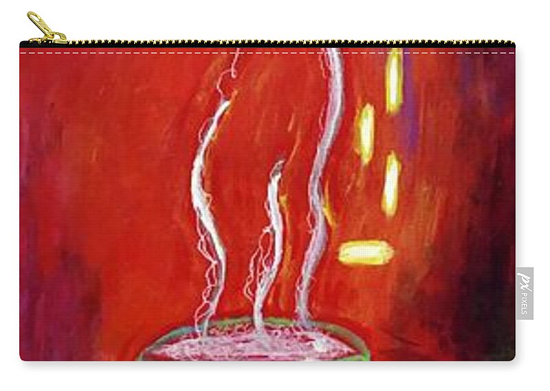 Coffee Zip Pouch featuring the painting Creators Cup #1 by Theresa Marie Johnson